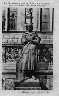 Postcard of the Princess Jean's statue of Joan of Arc