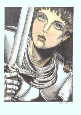 picture of Joan holding a sword by Daryle Dupree