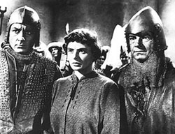 Joan at the Dauphin's court with her friends, Jean de Metz 
and Bertrand de Poulengy