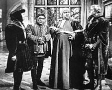 Joan's enemies from Right to Left: the Duke of Burgundy, 
the Count of Luxembourg, Bishop Cauchon and the English Duke of Bedford