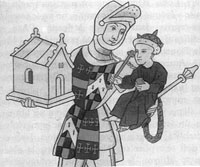 picture of the Earl of Warwick holding the English child King, Henry VI